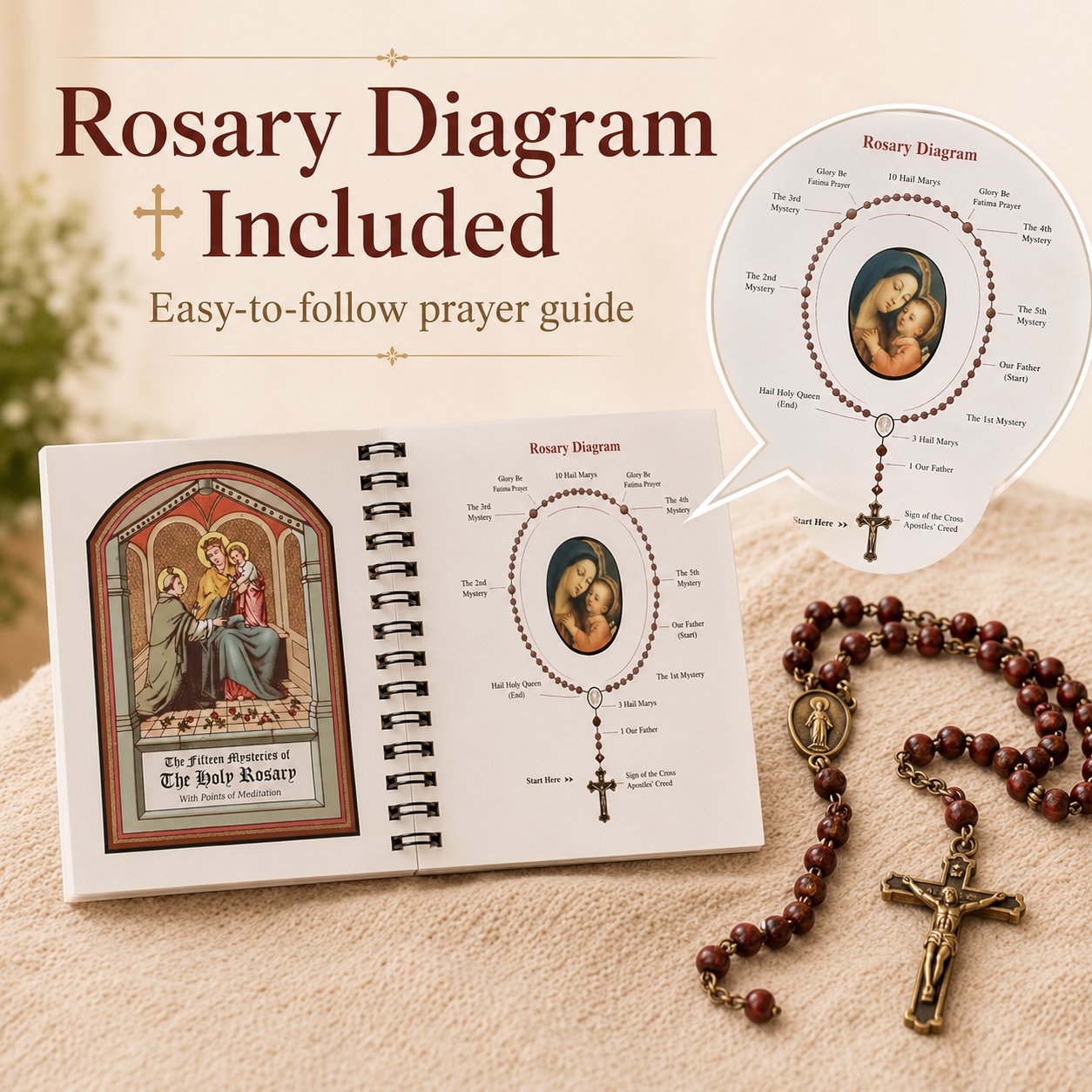 🔥LAST DAY 50% OFF - ✝️Pocket Size Rosary Meditation Book❤️The Rosary The Prayer That Saved My Life