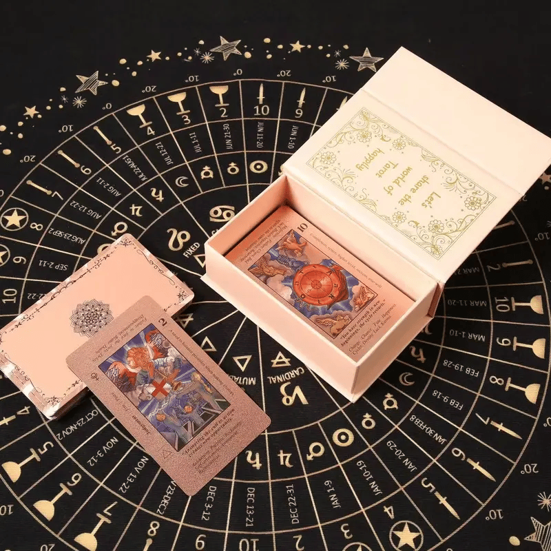 🔥LAST DAY 50% OFF - ✝️Pink Holographic Tarot Deck: Unlock Intuition with Ease and Beauty