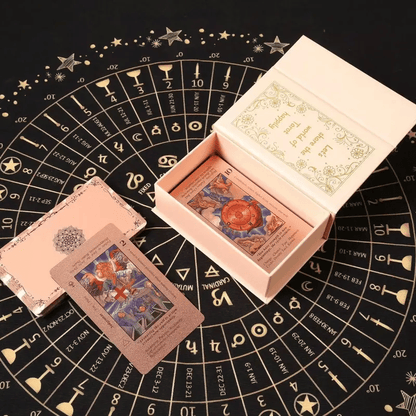 🔥LAST DAY 50% OFF - ✝️Pink Holographic Tarot Deck: Unlock Intuition with Ease and Beauty