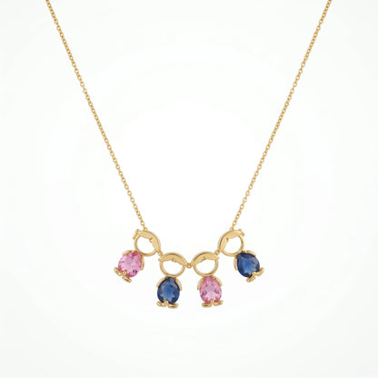 Custom Family Birthstone Necklace