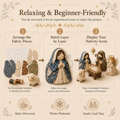 🔥LAST DAY 50% OFF -✨ DIY Patchwork Nativity Scene Sewing Kit
