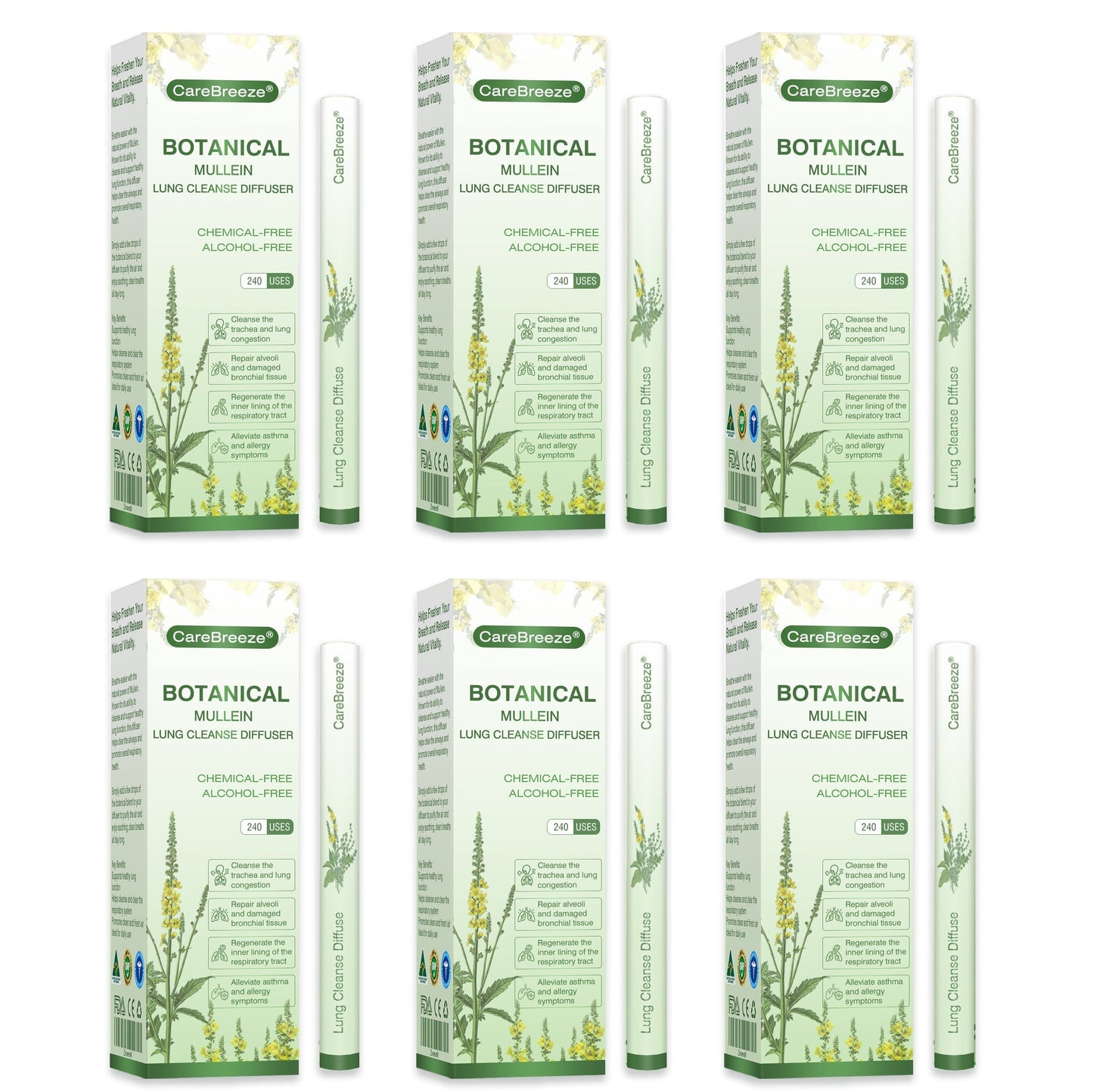 🇦🇺✅CareBreeze® Botanical Mullein Lung Cleanse Diffuser(🫁Cough, Pharyngitis, shortness of breath, sputum, stuffy nose, bronchitis, bronchitis, allergy symptoms, lung discomfort💝)