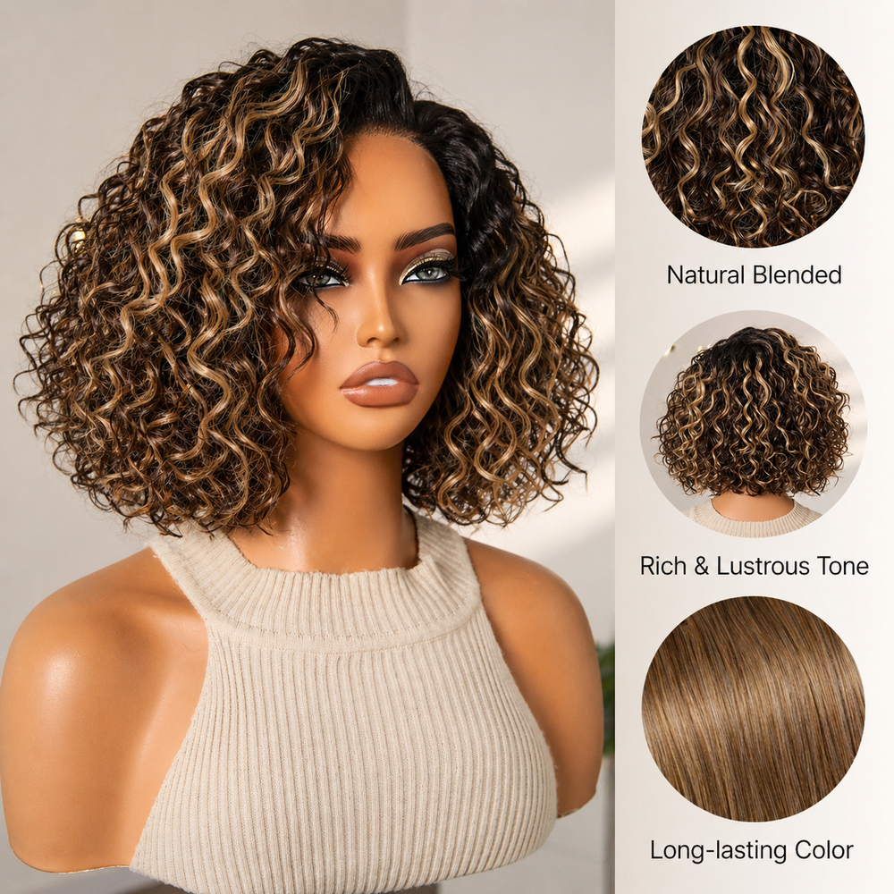 Soft water wave bob curls