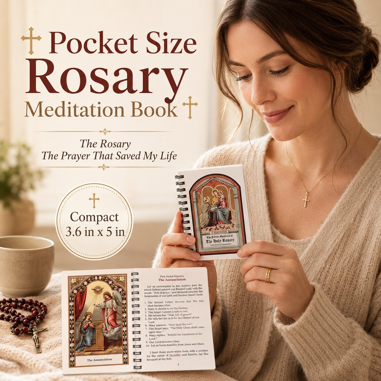 🔥LAST DAY 50% OFF - ✝️Pocket Size Rosary Meditation Book❤️The Rosary The Prayer That Saved My Life