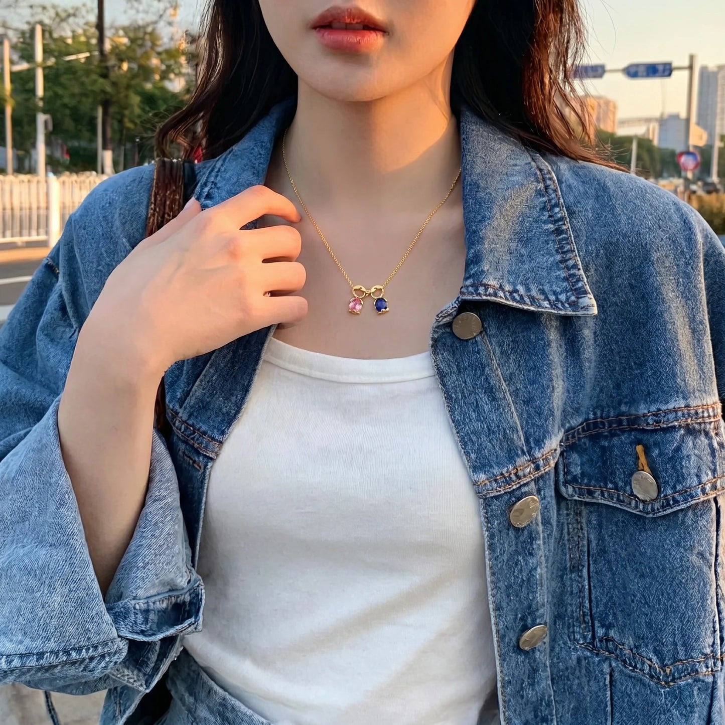 Custom Family Birthstone Necklace