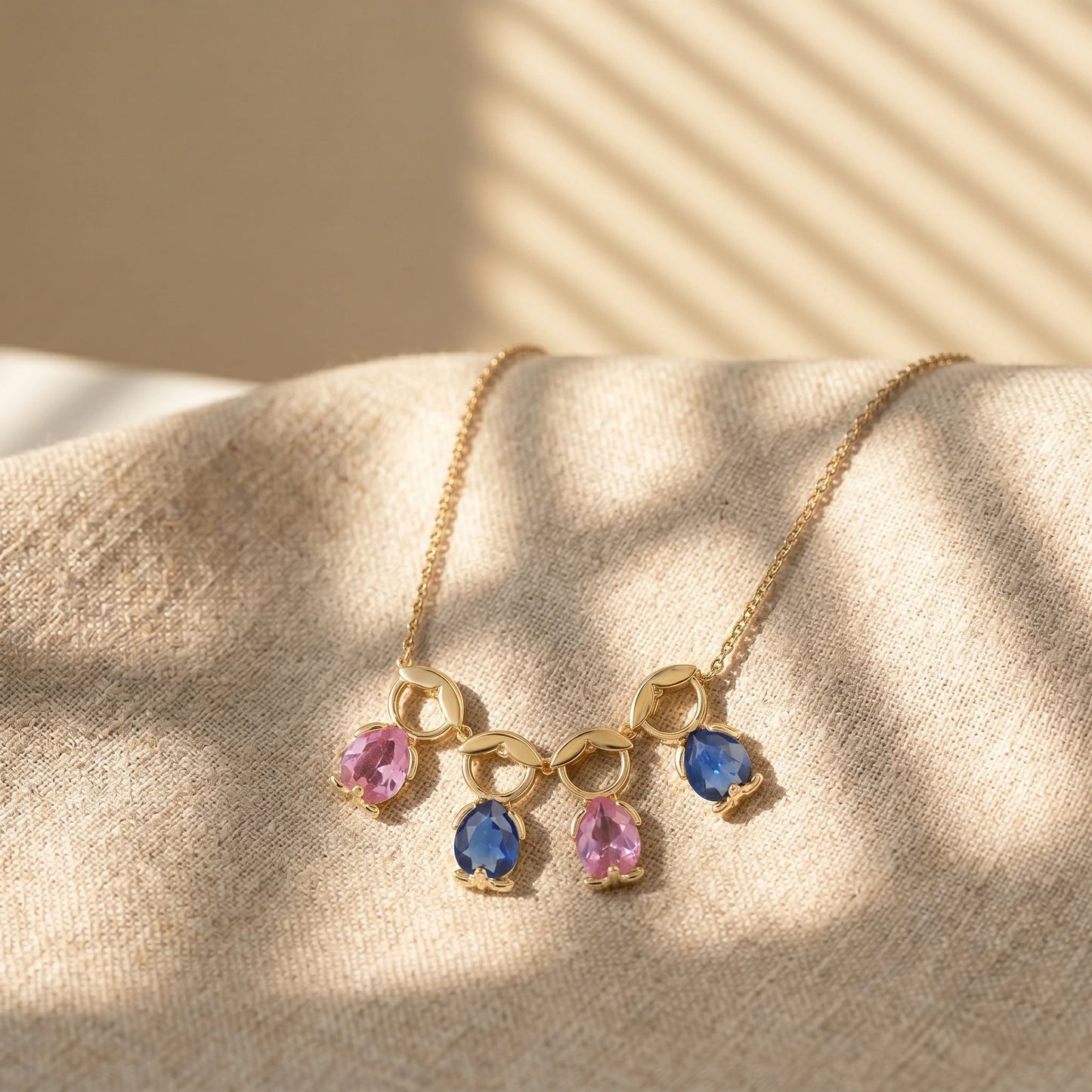 Custom Family Birthstone Necklace