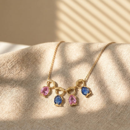 Custom Family Birthstone Necklace