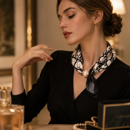 🏆25K+ SOLD 🔥2026 HOT SALE ✨ Effortless Glamour: Pop-On Pearl Necklace Scarf 🧣