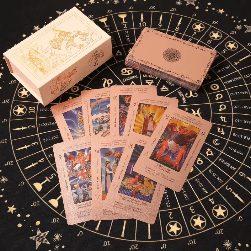 🔥LAST DAY 50% OFF - ✝️Pink Holographic Tarot Deck: Unlock Intuition with Ease and Beauty