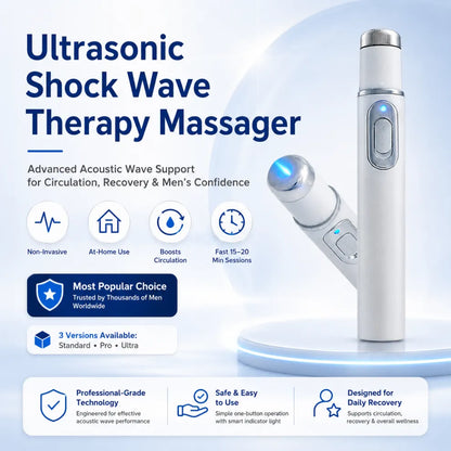 Ultrasonic Shock WaveTherapy Massager--Restore Circulation.Relieve Deep Pain.Rebuild Male Confidence.