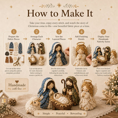 🔥LAST DAY 50% OFF -✨ DIY Patchwork Nativity Scene Sewing Kit