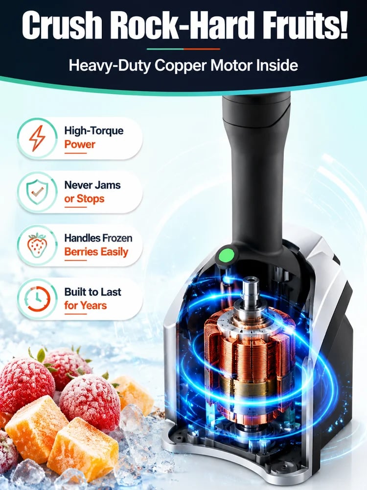 🍦 Healthy Fruit Ice Cream Maker | 100% Natural Dessert | No Sugar Added | BPA-Free | Kids Safe 🍓