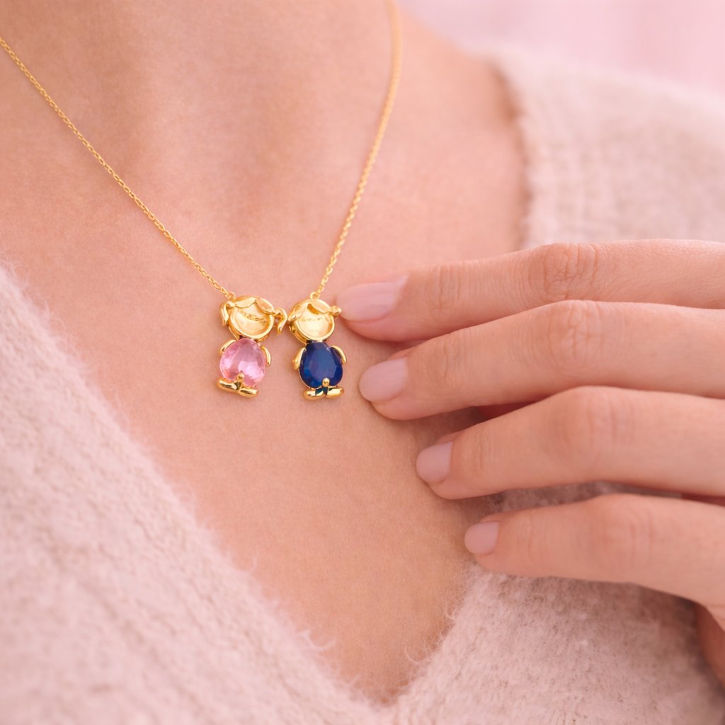 Custom Family Birthstone Necklace