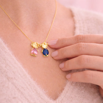 Custom Family Birthstone Necklace