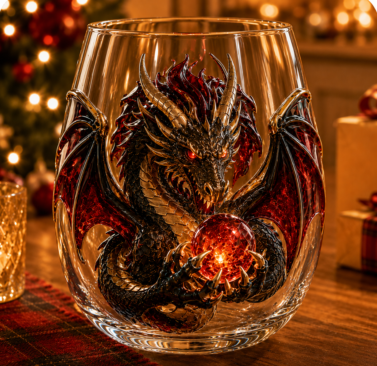 Crystal-style orb dragon glass detail