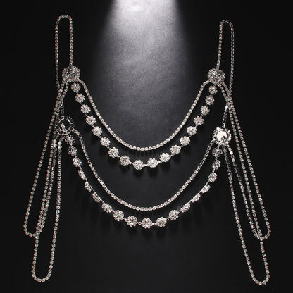 Rhinestone Tassel Shoulder Chain – Glam Dress Accessory