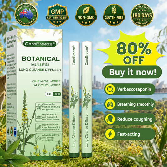 🇦🇺✅CareBreeze® Botanical Mullein Lung Cleanse Diffuser(🫁Cough, Pharyngitis, shortness of breath, sputum, stuffy nose, bronchitis, bronchitis, allergy symptoms, lung discomfort💝)