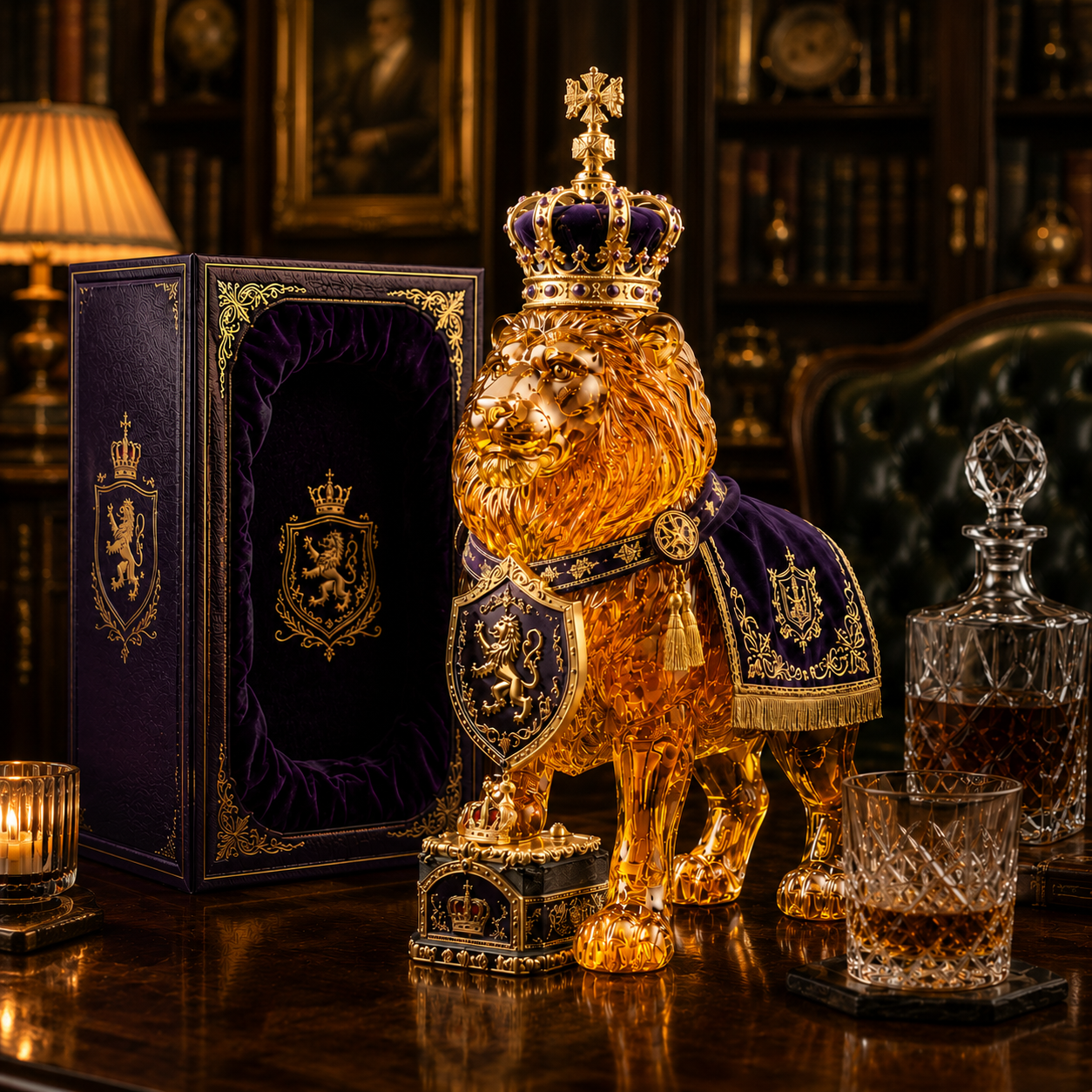 👑Crown 87th Anniversary Royal Lion Whiskey Bottle