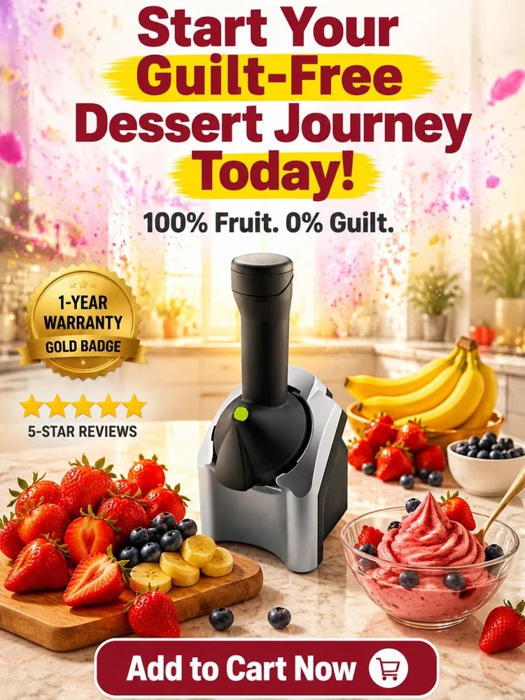 🍦 Healthy Fruit Ice Cream Maker | 100% Natural Dessert | No Sugar Added | BPA-Free | Kids Safe 🍓