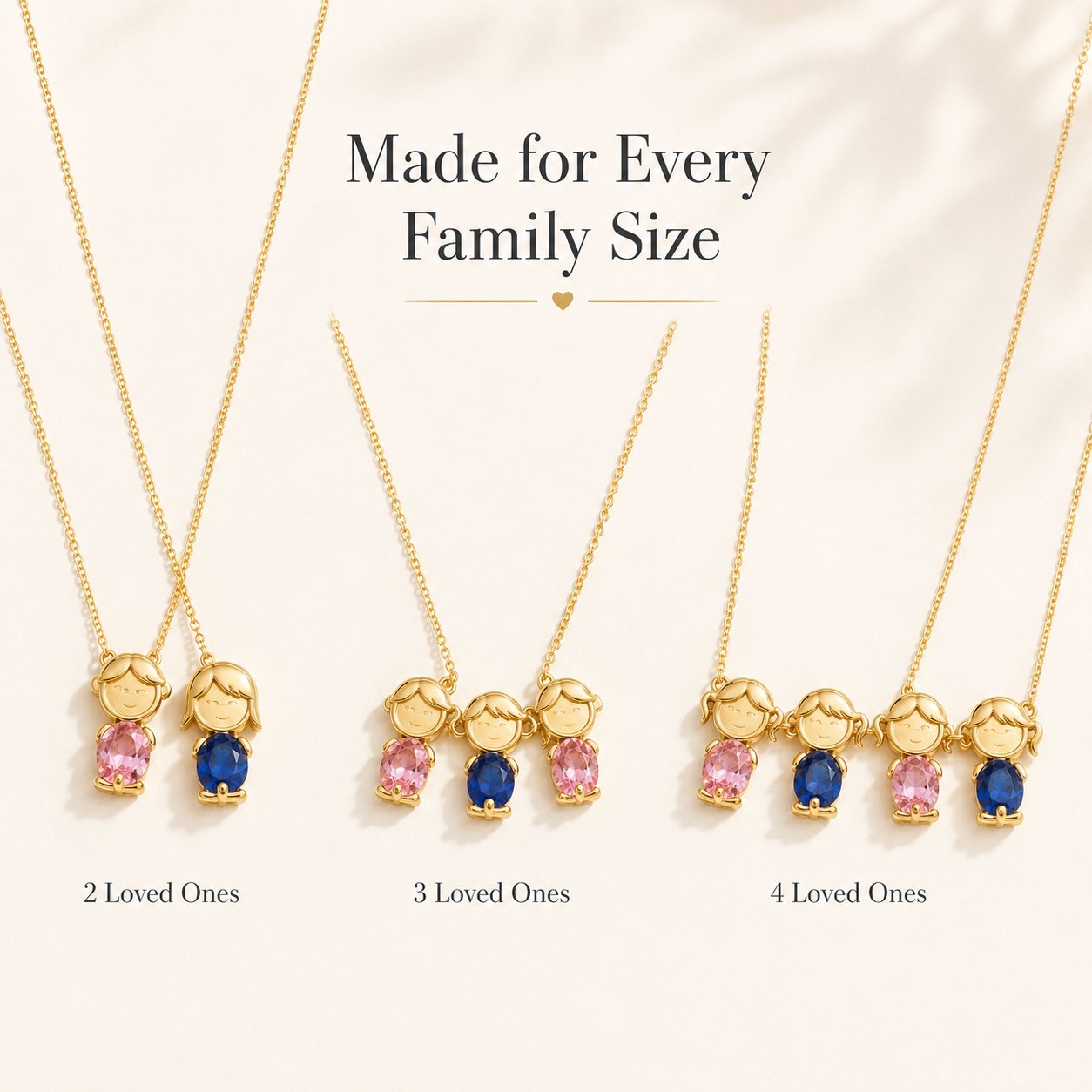 Custom Family Birthstone Necklace