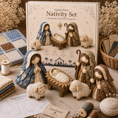 🔥LAST DAY 50% OFF -✨ DIY Patchwork Nativity Scene Sewing Kit