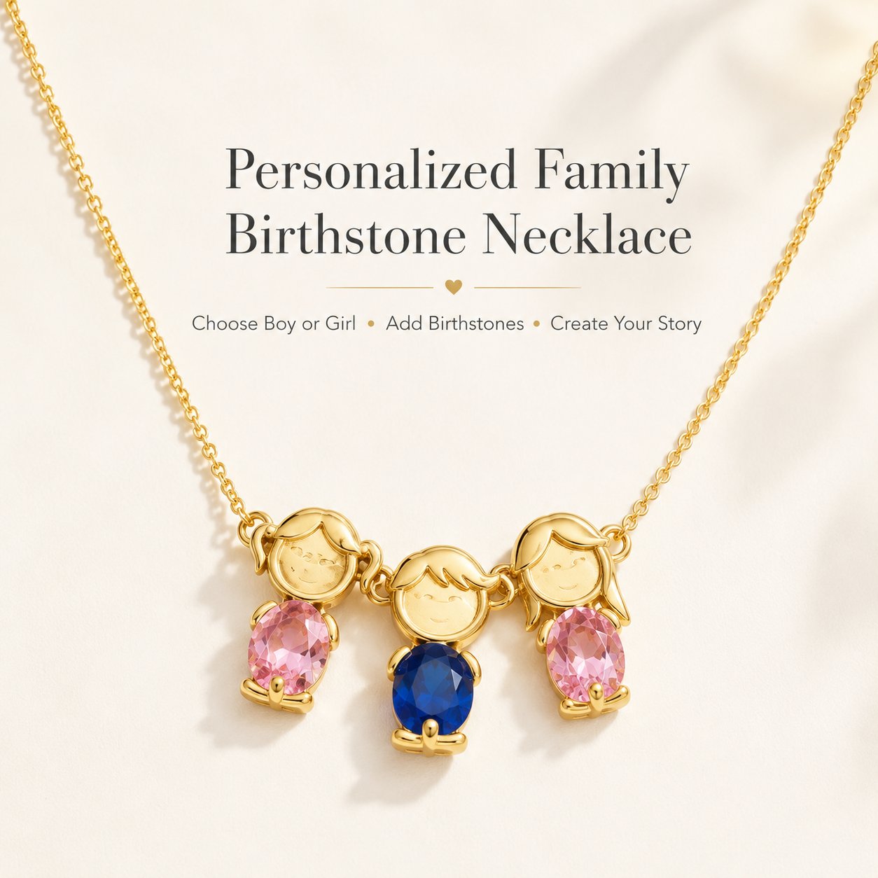 Custom Family Birthstone Necklace