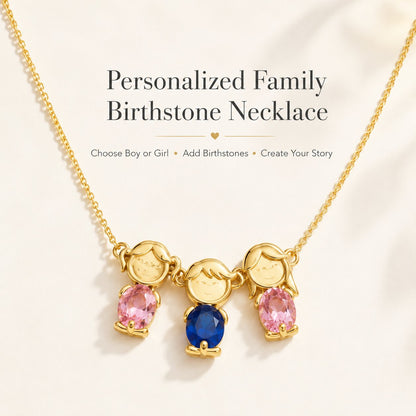 Custom Family Birthstone Necklace