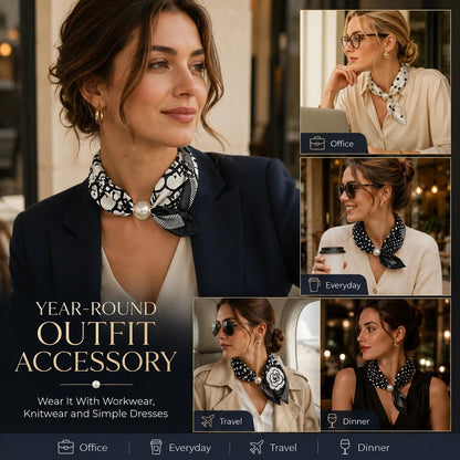 🏆25K+ SOLD 🔥2026 HOT SALE ✨ Effortless Glamour: Pop-On Pearl Necklace Scarf 🧣